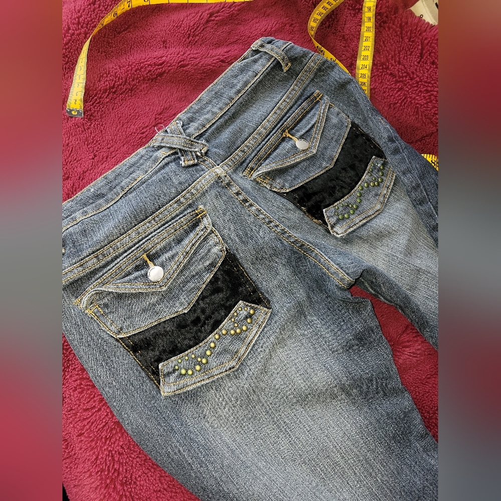 Crest Women's Boot Cut Jeans with Black and Gray Accents